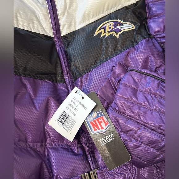 Baltimore Ravens Fur-Trim Hooded Belted Puffer - Picture 7 of 12